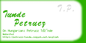 tunde petrucz business card